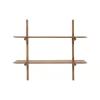 2 Etagères Murales Pi En Acajou Verni - 100 X 35 X 91 Cm-Ethnicraft Discount