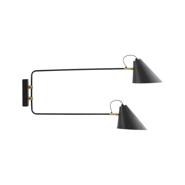 applique_murale_double_cl_SKU7846fd9c65ef4ad91379a26dc03b375d_0.webp Applique Murale Double Club - 81 X 42 Cm - Noir-House Doctor Online