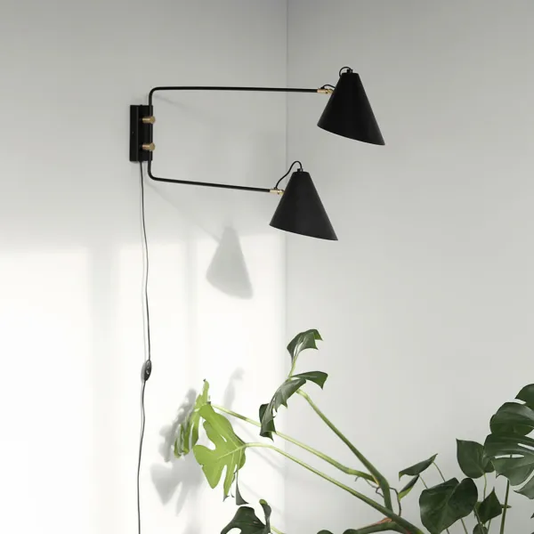 applique_murale_double_cl_SKU7846fd9c65ef4ad91379a26dc03b375d_1.webp Applique Murale Double Club - 81 X 42 Cm - Noir-House Doctor Online