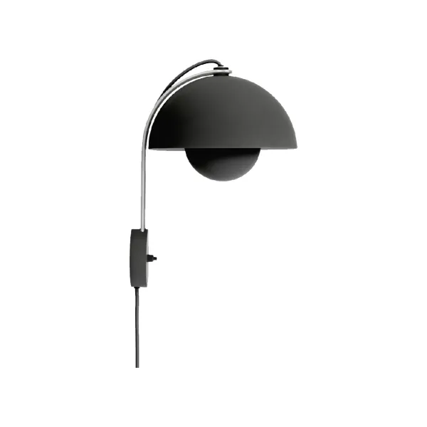 applique_murale_flowerpot_SKU83695815cbdb306237413f64e55b9bf7_0.webp Applique Murale Flowerpot Vp8 H 35,5Cm - Noir Mat-And Tradition Online