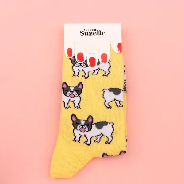 chaussettes_bouledogue____SKU7013727cdef50c7fe7a5f3edc1c06c95_1.webp Chaussettes Bouledogue 35/44 - Jaune-Coucou Suzette Outlet