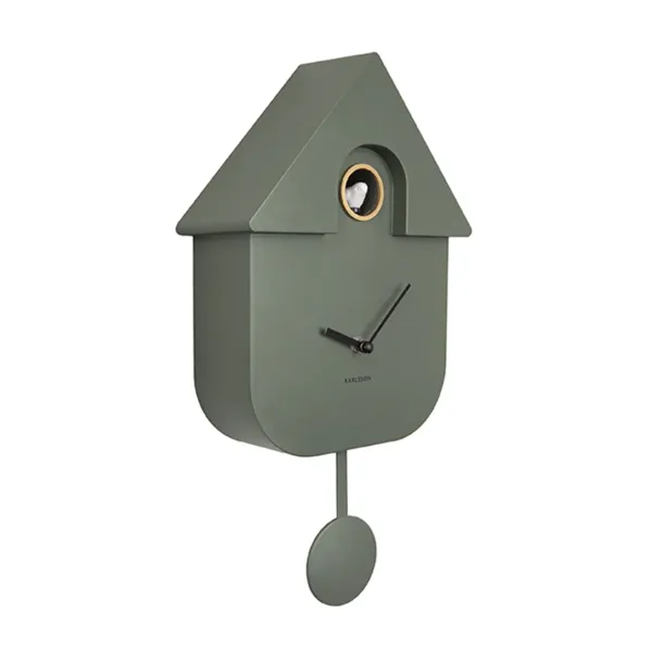 horloge_modern_cuckoo_en__SKU1d09f73af56b1b7a1501c083f495365e_1.webp Horloge Modern Cuckoo En Metal L 21.5 X H 41 Cm - Vert Kaki-Sélectionné par Fleux Sale