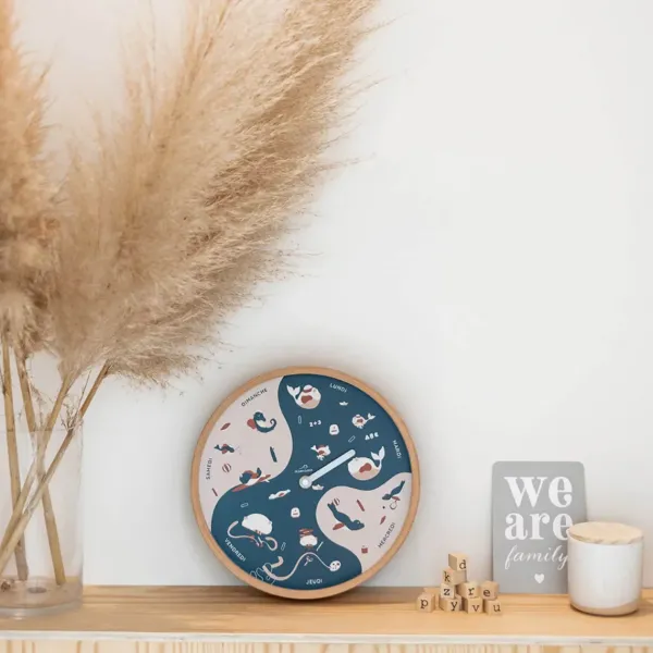 horloge_semaine_pour_enfa_SKUa996366264a8cf33f83ccc91f6fc968a_1.webp Horloge Semaine Pour Enfant En Bois - Bleu-Ocean Clock Sale
