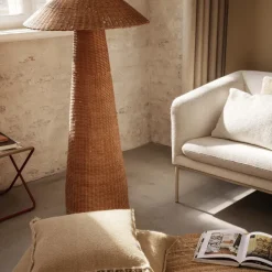 Lampadaire Dou Rotin - 131 Cm - Naturel-Ferm Living Outlet
