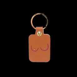 Porte-clés Boobs En Cuir - Orange Brule-Ark Best