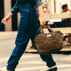 Sac Sauval City Bag En Coton Recycle - Leopard-Rive Droite Paris Best