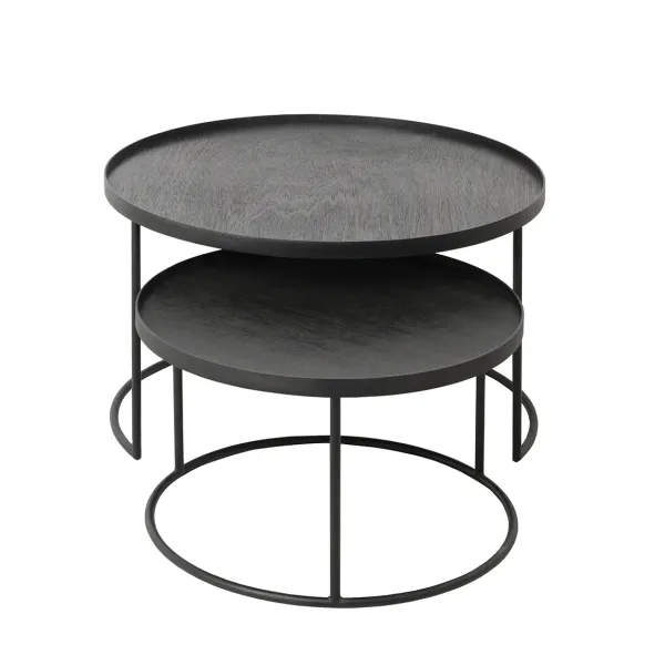 set_de__tables_basses_pou_SKUe706fd994f615eb7cbd4d18ceb59b5e8_1.webp Set De 2 Tables Basses Pour Plateaux Ronds - O 62 Cm & O 49 Cm-Ethnicraft Clearance