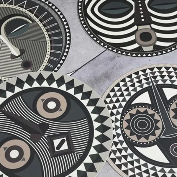 set_de_table_rond_masque__SKU4202d7a69b3c8262ccfaec5cd655ff65_1.webp Set De Table Rond Masque Africain Maswa En Vinyle - O 38 Cm-Pôdevache Best