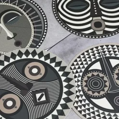 Set De Table Rond Masque Africain Dourou En Vinyle - O 38 Cm-Pôdevache Discount