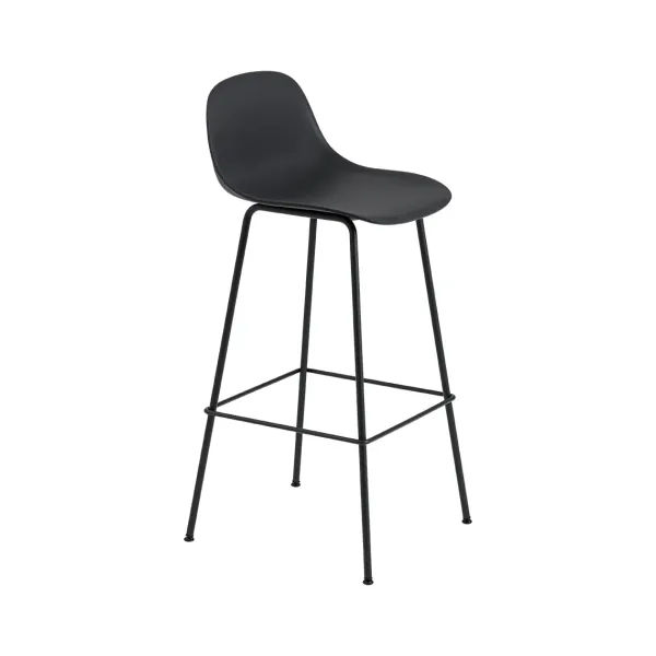 tabouret_de_bar_fiber_tub_SKUa021c60f801f51068c2a82b109d9989b_0.webp Tabouret De Bar Fiber Tube Noir + Dossier Noir-Muuto Sale