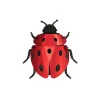 Trophee Origami Coccinelle Rouge Rubis Metallique-Assembli Outlet